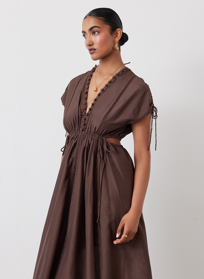 PIPER SILK COTTON MIDI DRESS