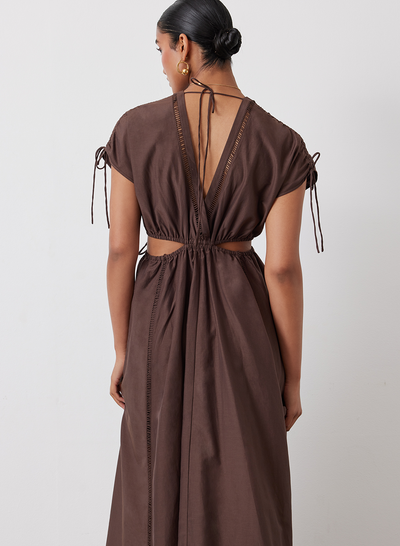 PIPER SILK COTTON MIDI DRESS