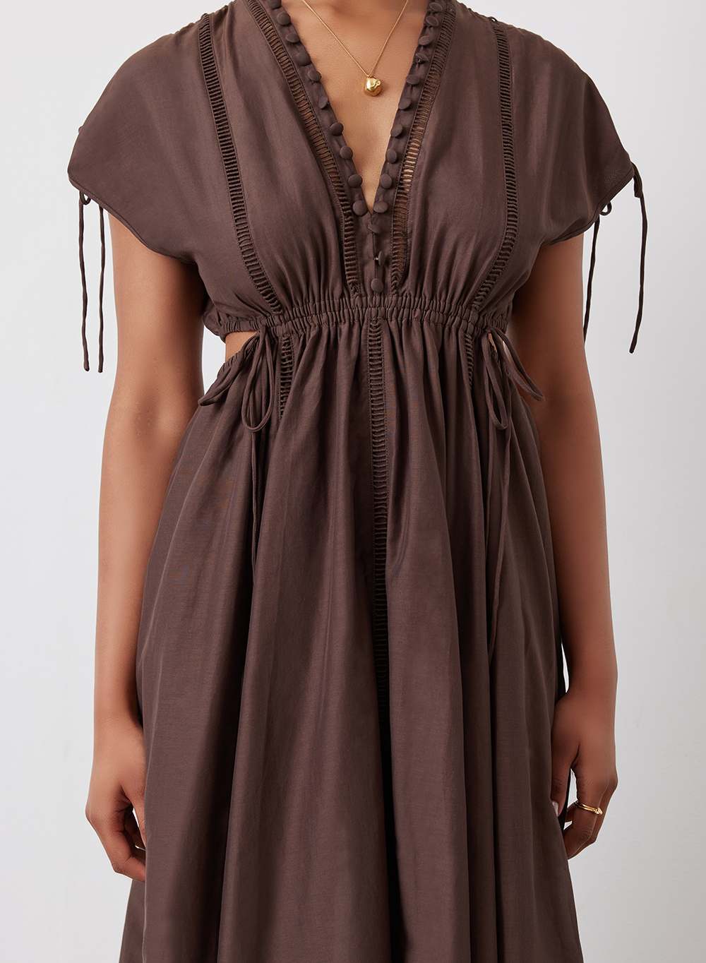 PIPER SILK COTTON MIDI DRESS