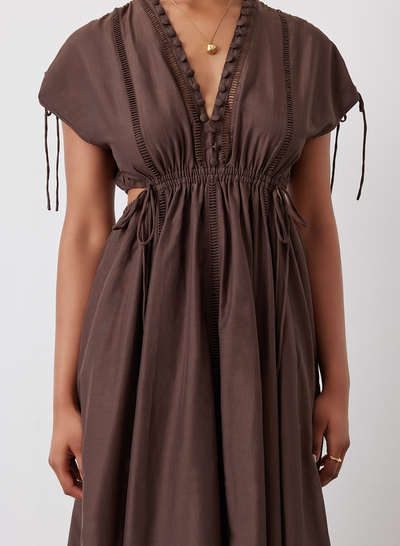PIPER SILK COTTON MIDI DRESS