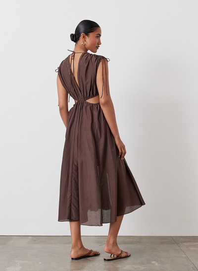 PIPER SILK COTTON MIDI DRESS