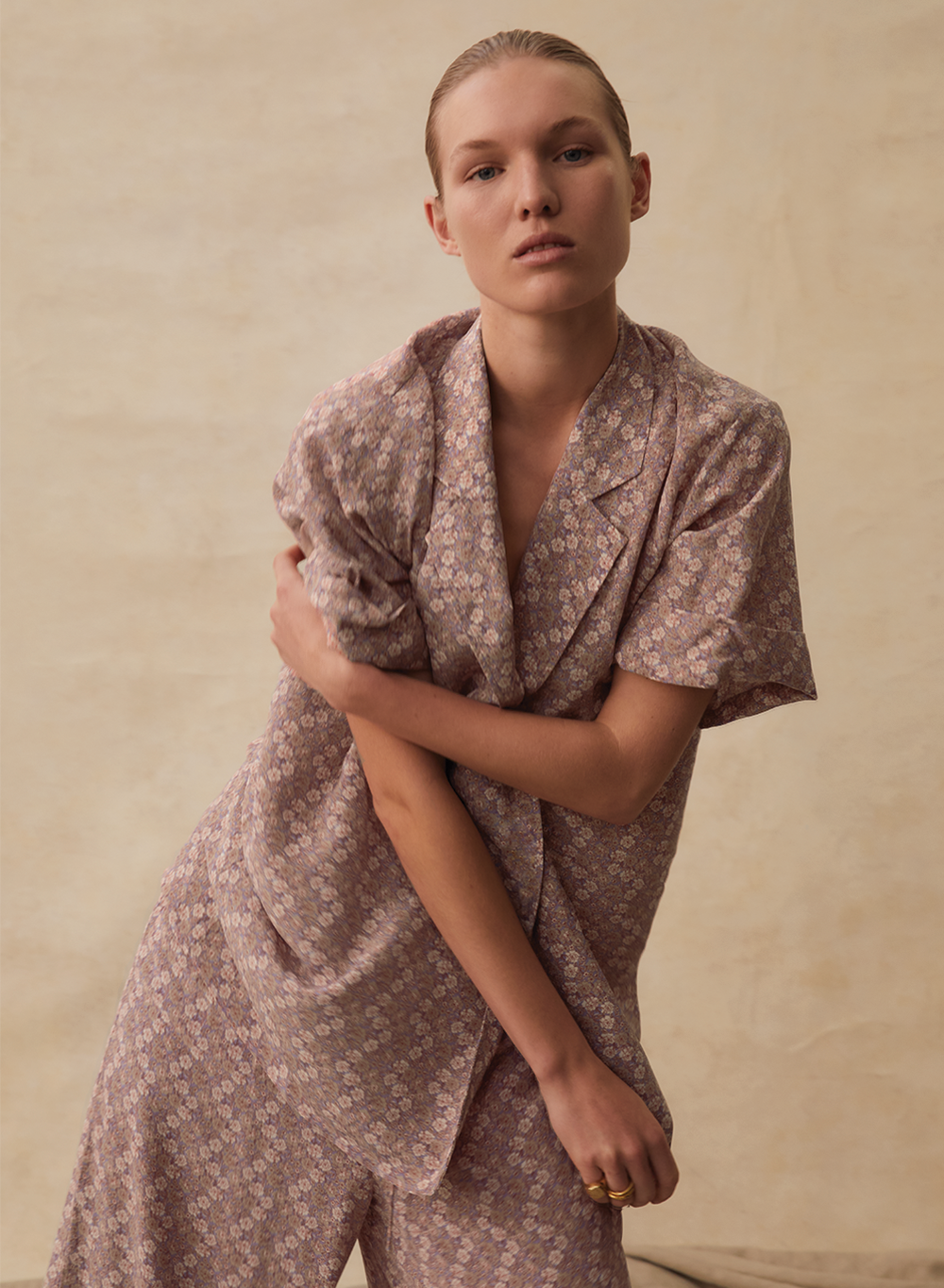 SOPHIA SILK PALAZZO PANT | SANDWASH ROSE