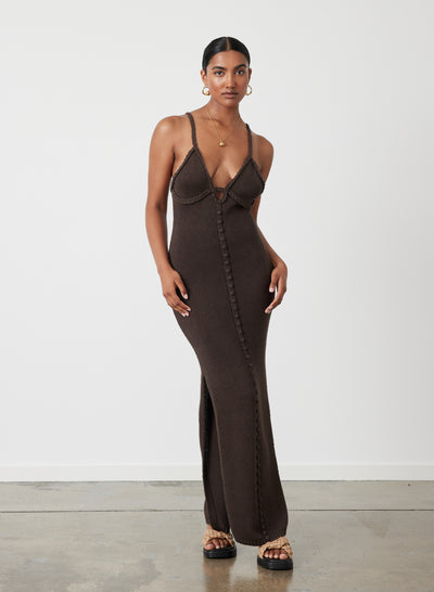 India Organic Cotton Cashmere Knit Maxi Dress