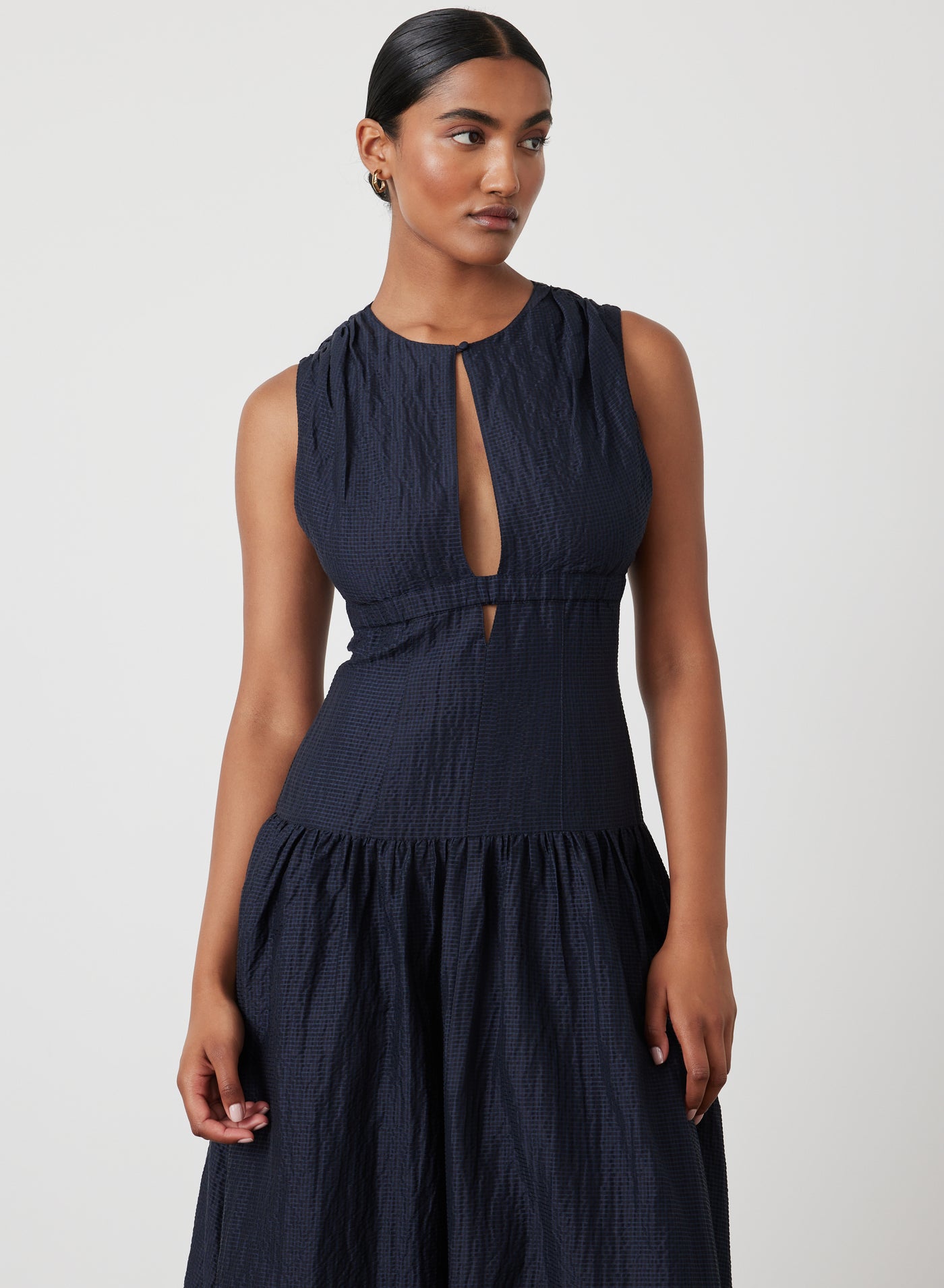 LOREN SILK LINEN MAXI DRESS | BLACK INDIGO