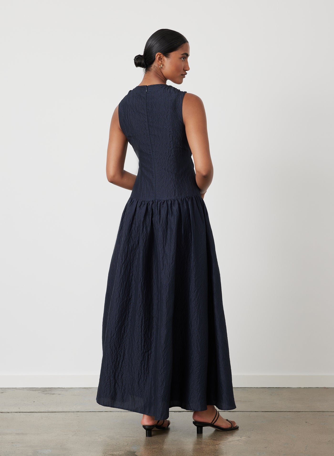 LOREN SILK LINEN MAXI DRESS | BLACK INDIGO