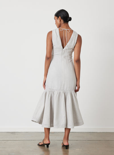 MAGDELEN LINEN MIDI DRESS