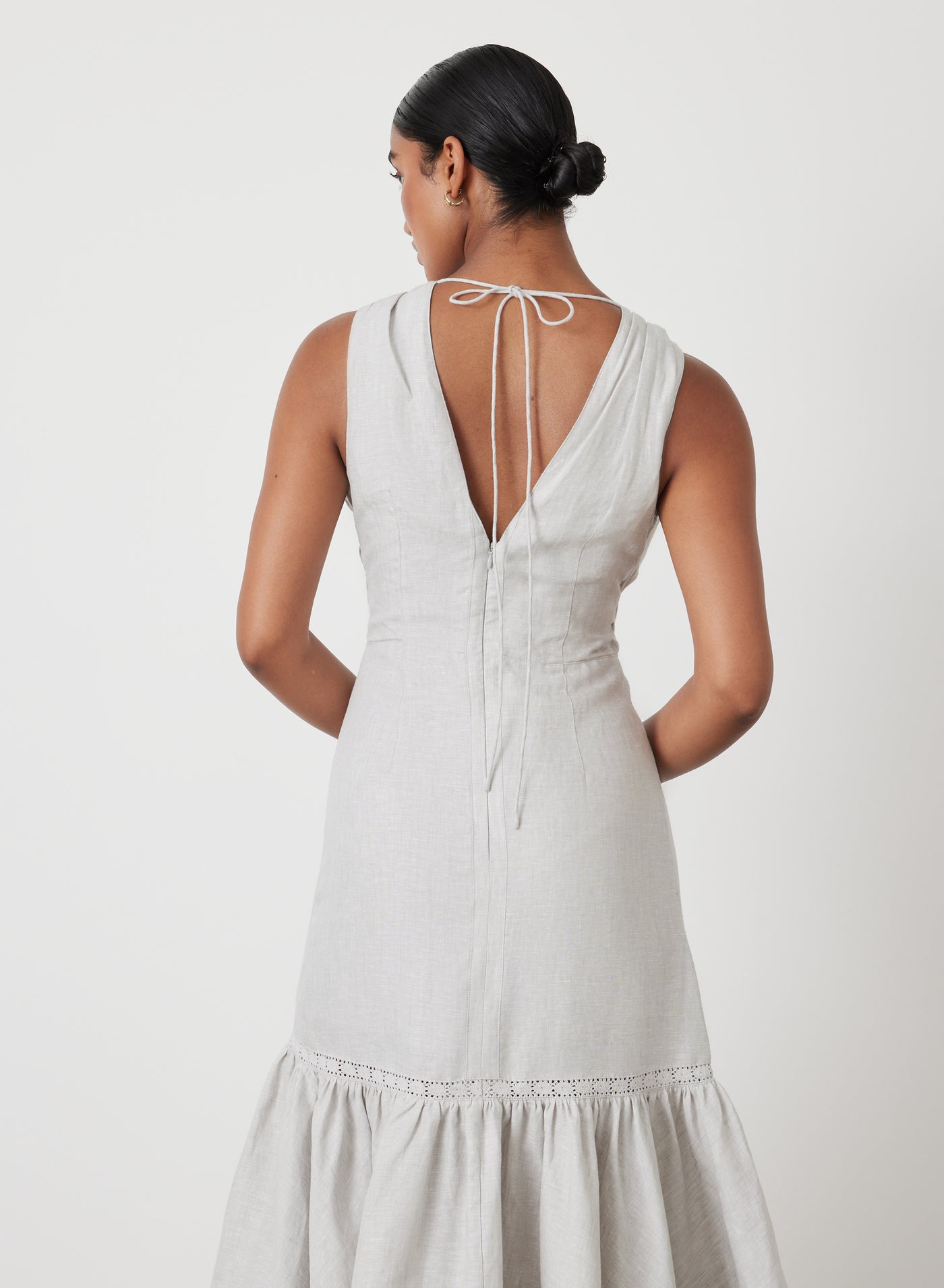 MAGDELEN LINEN MIDI DRESS
