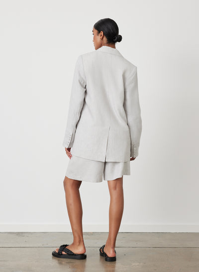 LUCIA LINEN BERMUDA SHORT | MOON