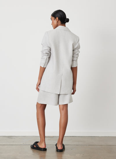 LUCIA LINEN BERMUDA SHORT | MOON