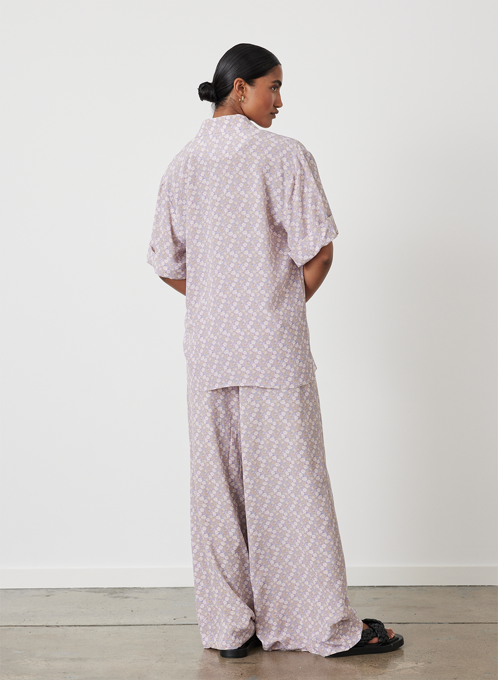 SOPHIA SILK PALAZZO PANT | SANDWASH ROSE