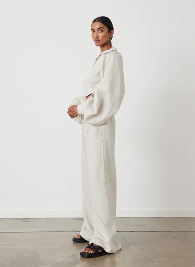 PHOEBE LINEN WRAP TOP