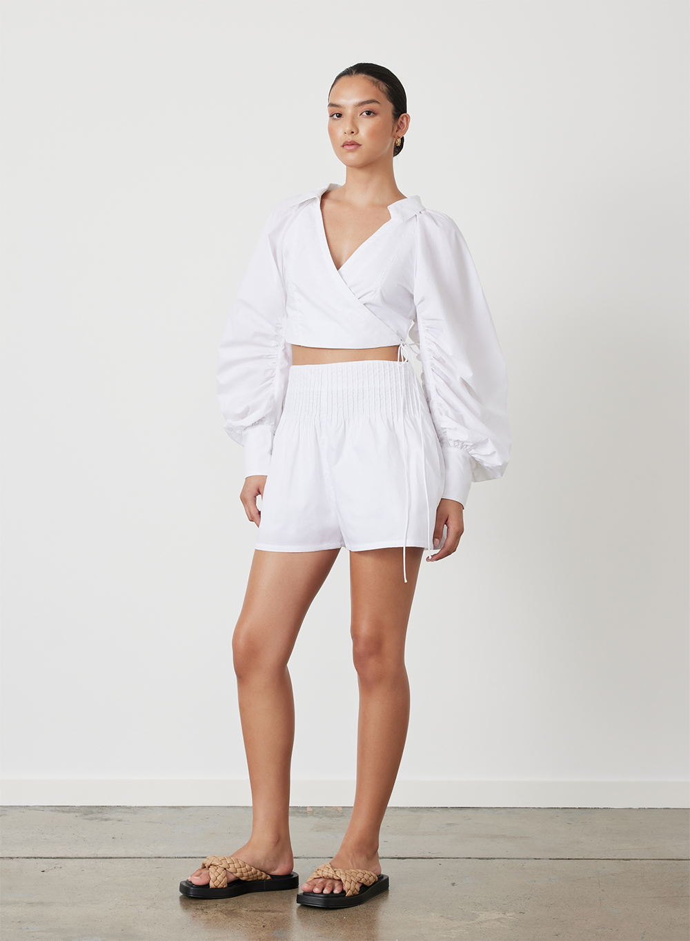 PHOEBE ORGANIC COTTON WRAP TOP | WHITE