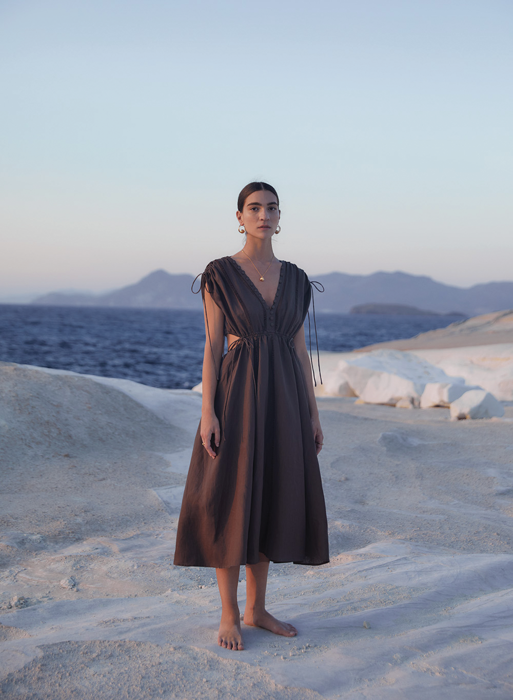 PIPER SILK COTTON MIDI DRESS