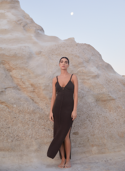 India Organic Cotton Cashmere Knit Maxi Dress