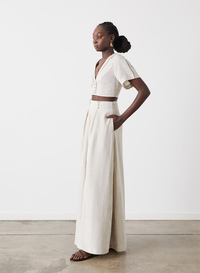GWEN LINEN CROP TOP
