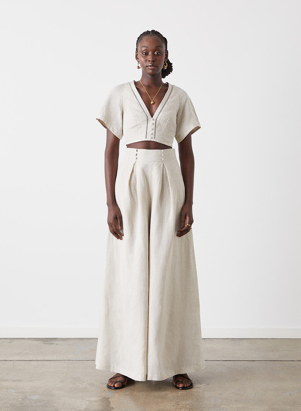 GWEN LINEN CROP TOP