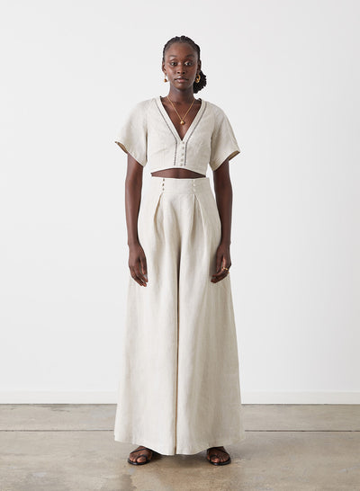 GWEN LINEN CROP TOP