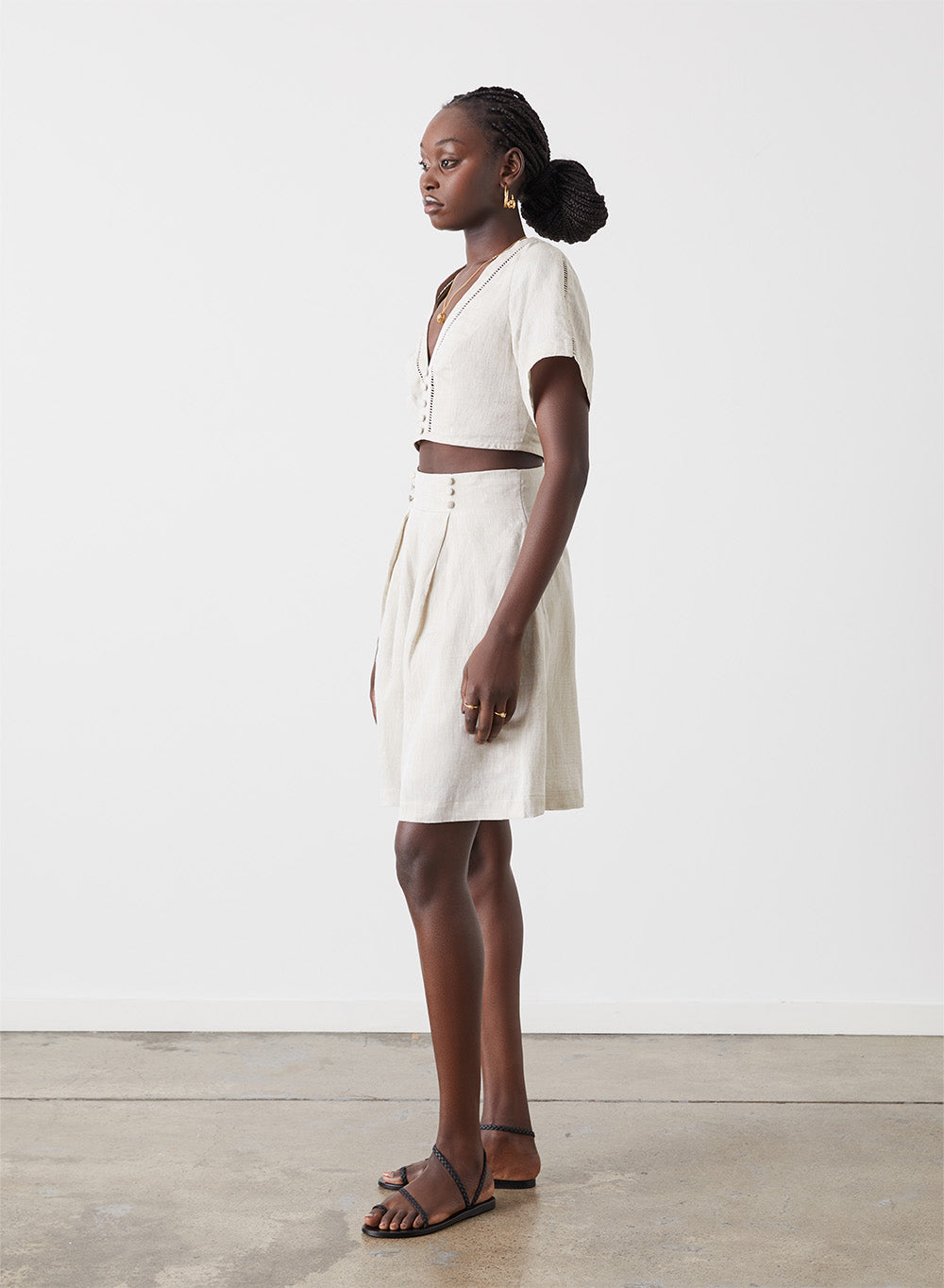 GWEN LINEN CROP TOP