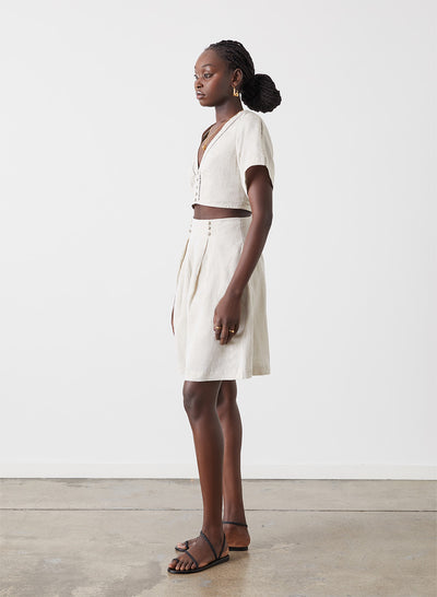 GWEN LINEN CROP TOP