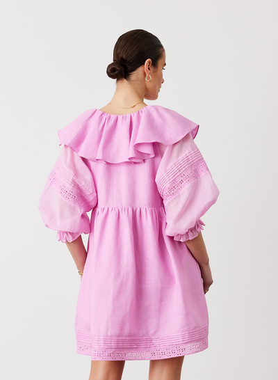 Antoinette Linen Mini Dress | Ametrine