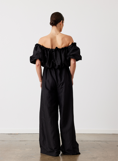 Alicia Cotton Silk  Jumpsuit | Black