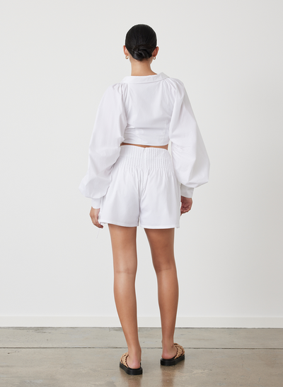 PHOEBE ORGANIC COTTON WRAP TOP | WHITE